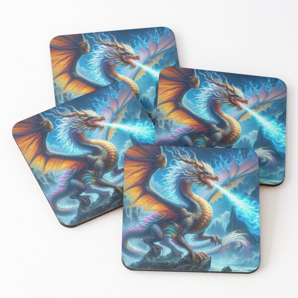 Item preview,  mystical  dragon with colorful wings breathes blue fire,Legendary Animals,Dragons Breathing Fire Phone Cases,dragon art designed and sold by Expressions-Sel.