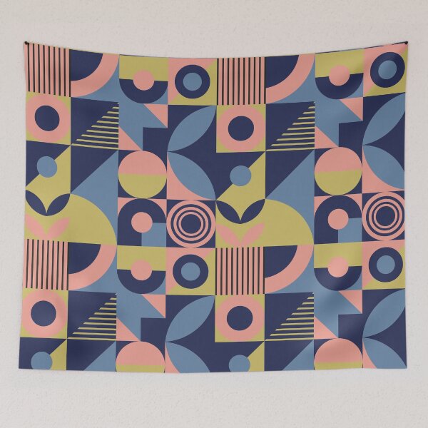 Item preview, Bauhaus Inspired Products For Bauhaus Interior Design and Bauhaus Style Home in Bauhaus Aesthetic Bauhaus Color Palette: Baby Pink  and Blue Multi color Bauhaus designed and sold by Dezinix.
