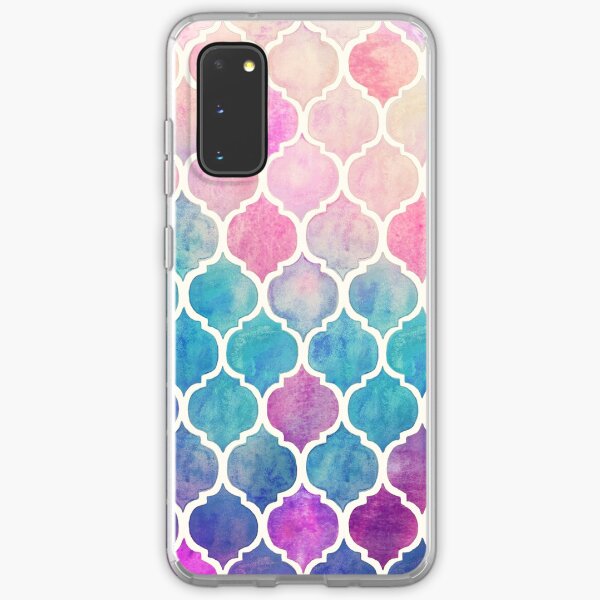 Rainbow Pastel Watercolor Moroccan Pattern Samsung Galaxy Soft Case