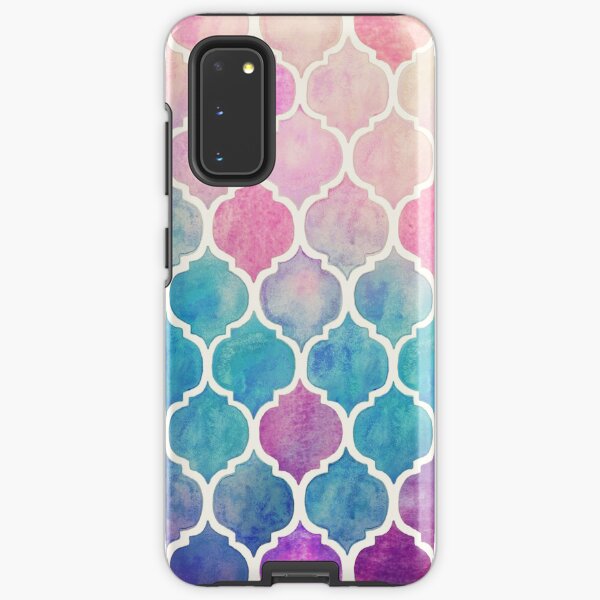Rainbow Pastel Watercolor Moroccan Pattern Samsung Galaxy Tough Case