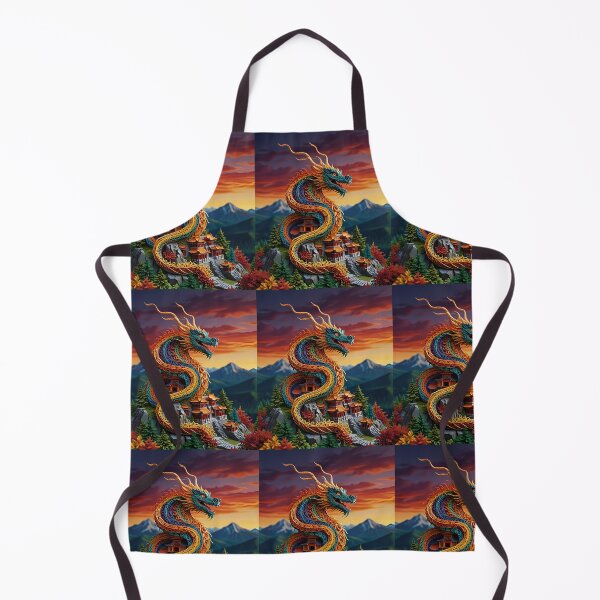 Item preview, Dragon Around Mountain Temple – Ultra-Detailed Paper Quilling Style Fantasy Artwork designed and sold by ColorSplash123.