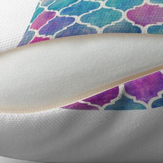 Alternate view of Rainbow Pastel Watercolor Moroccan Pattern Throw Pillow