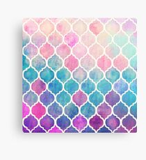 Regenbogen Pastell Aquarell marokkanischen Muster Metallbild