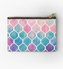 Rainbow Pastel Watercolor Moroccan Pattern Studio Pouch