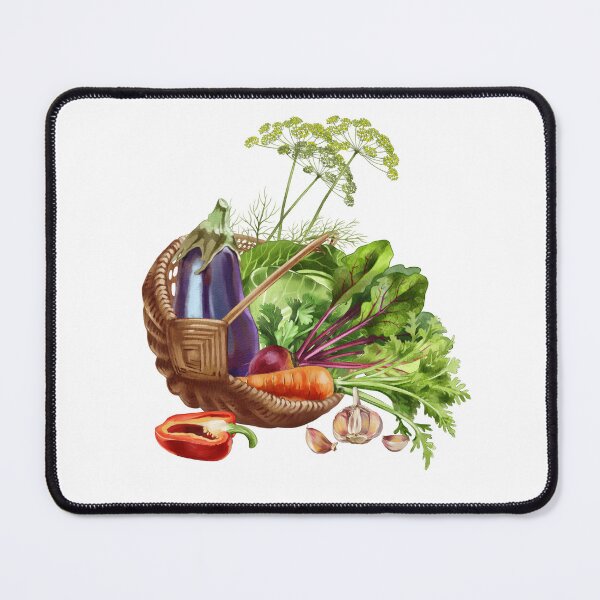 Item preview, Fresh harvest of assorted vegetables in a woven basket presented on a white background designed and sold by Ms. Iryna.