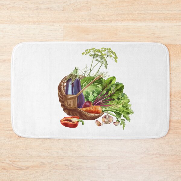 Item preview, Fresh harvest of assorted vegetables in a woven basket presented on a white background designed and sold by Ms. Iryna.