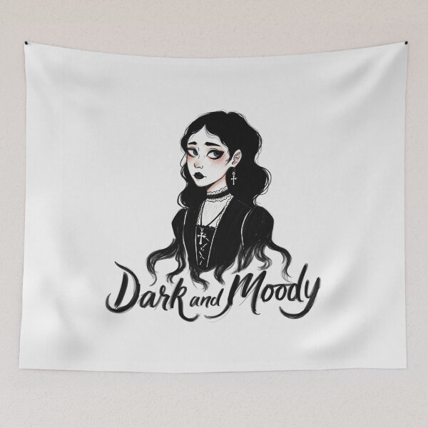 Item preview, Dark and moody -  Emo Goth Girl design designed and sold by Vintage Designs +.