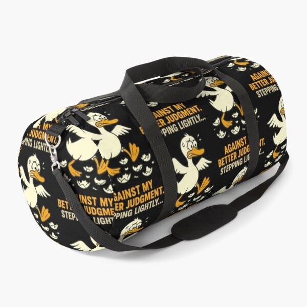 Item preview, Stepping Lightly Against My Better Judgment Funny Nervous Duck Cartoon designed and sold by TeeTimeTreasure.