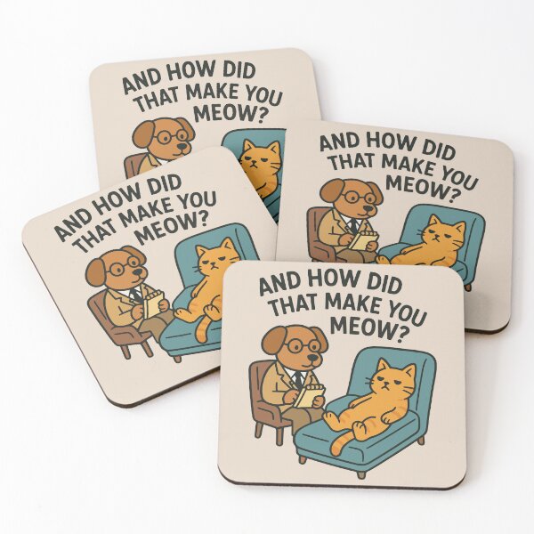 Item preview, Cat Therapy Session – Funny Dog & Cat Cartoon designed and sold by SillyPawsStudio.
