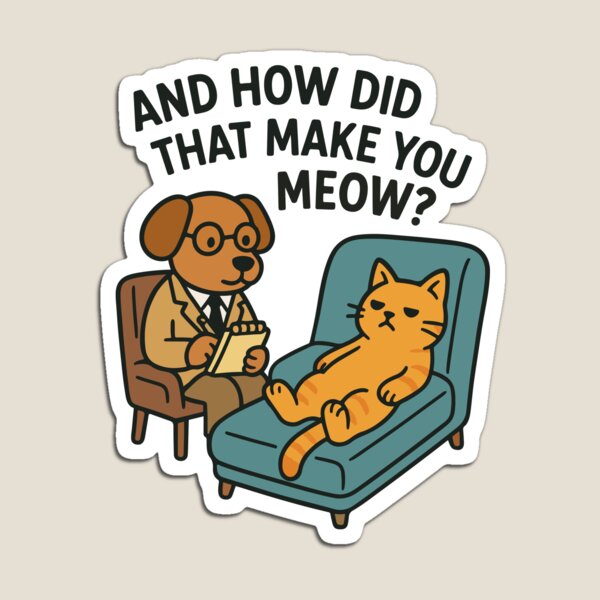 Item preview, Cat Therapy Session – Funny Dog & Cat Cartoon designed and sold by SillyPawsStudio.