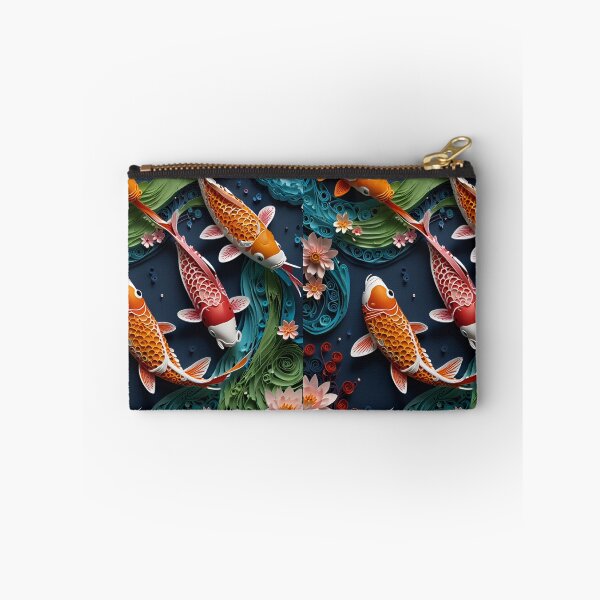 Item preview, Japanese Koi Fish with Cherry Blossoms – Ultra-Detailed Paper Quilling Style Artwork designed and sold by ColorSplash123.