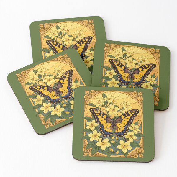 Item preview, Eastern Tiger Swallowtail With Yellow Jasmine designed and sold by taiche.