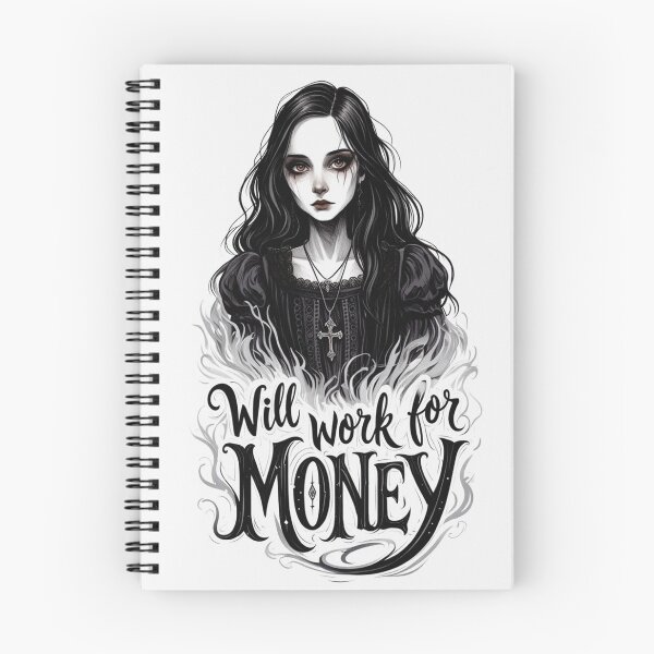 Item preview, Will Work for Money -Emo Goth girl design designed and sold by Vintage Designs +.