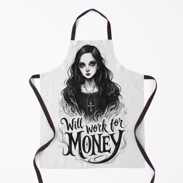 Item preview, Will Work for Money -Emo Goth girl design designed and sold by Vintage Designs +.