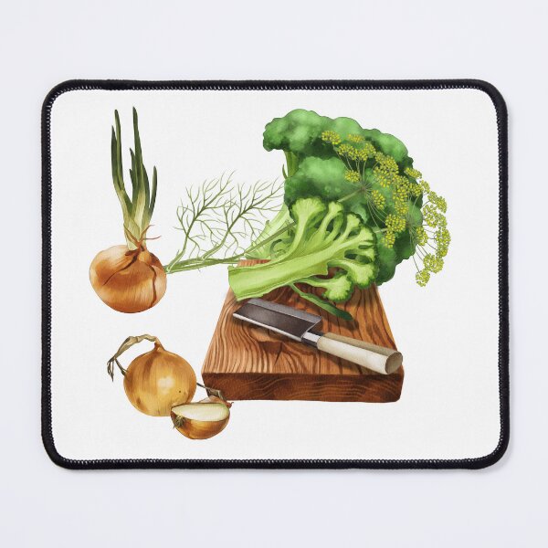 Item preview, Fresh vegetables and herbs arranged on a wooden cutting board in a vibrant kitchen setting designed and sold by Ms. Iryna.