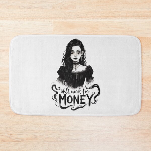 Item preview,  Will Work for Money -Emo Goth girl design designed and sold by Vintage Designs +.