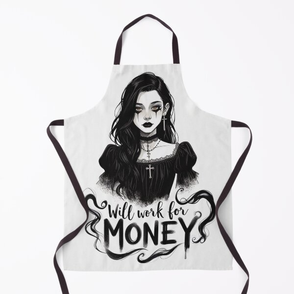 Item preview,  Will Work for Money -Emo Goth girl design designed and sold by Vintage Designs +.