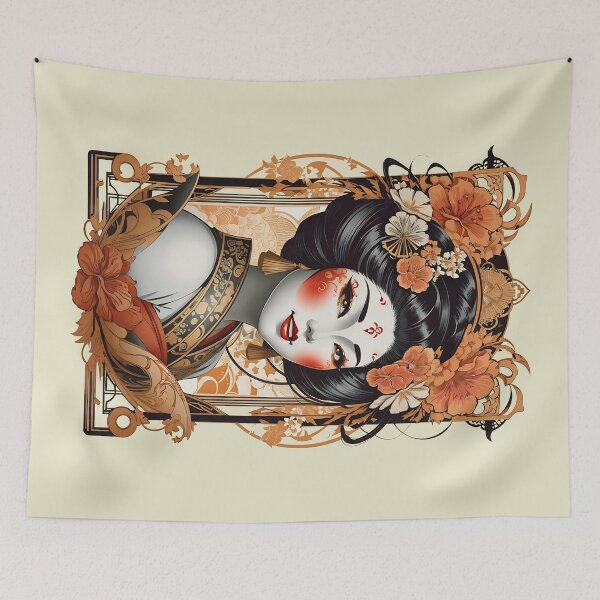 Item preview, Oriental Kimono Geisha Muse in Anime Waifu Design designed and sold by BorgSpareParts.
