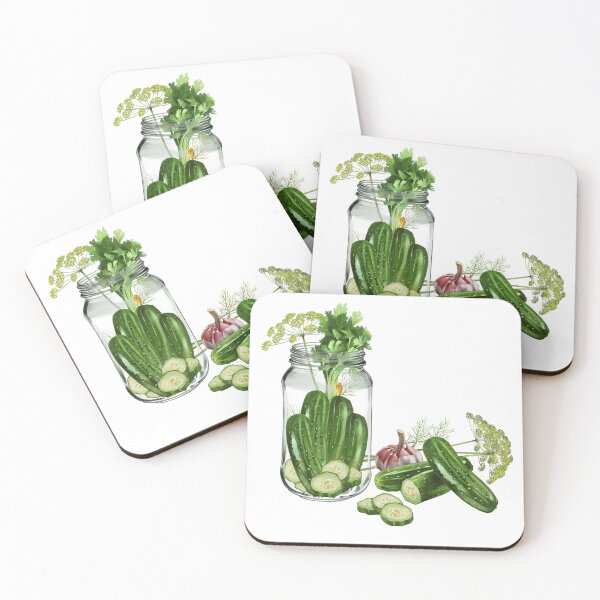 Item preview, Fresh cucumbers and herbs arranged in a glass jar with sliced pieces on a white background designed and sold by Ms. Iryna.