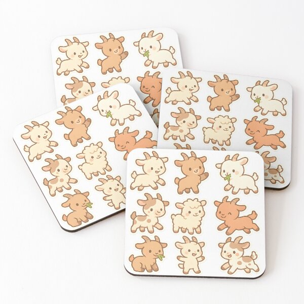 Item preview, Cute Kawaii Goat Illustration Set designed and sold by SassyArtistry.