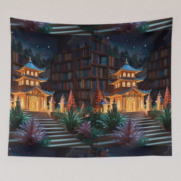 Item preview, Enchanted Library with Glowing Books – Ultra-Detailed Paper Quilling Style Artwork designed and sold by ColorSplash123.