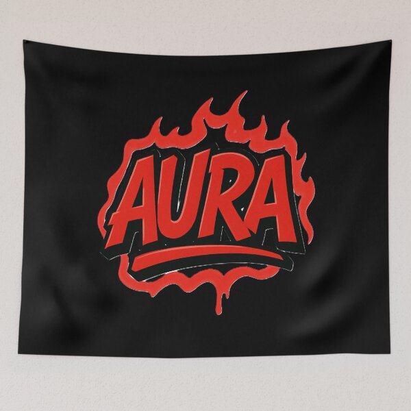 Item preview, Bold Red Graffiti “AURA” Street Art Design designed and sold by DesignsMjB.