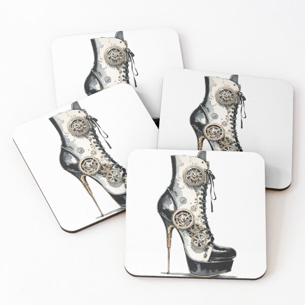 Aperçu de l'œuvre Stiletto Steampunk noir blanc punk créée et vendue par IHImage.
