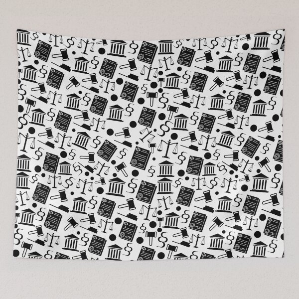Item preview,  black and white Lawyer Pattern Design Attorney Justice Law Symbols Legal Professional Gifts designed and sold by DesignYourWaystore.