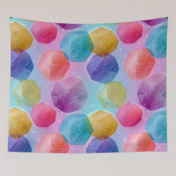 Item preview, Galaxy Crystals Pattern – Dreamy Pastel Gemstones in Space designed and sold by Kartepenok.