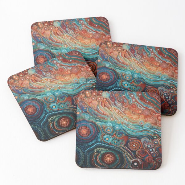 Item preview, Aboriginal Inspired Dot Art - With Arctic And Hot Waves designed and sold by GrinGalore.