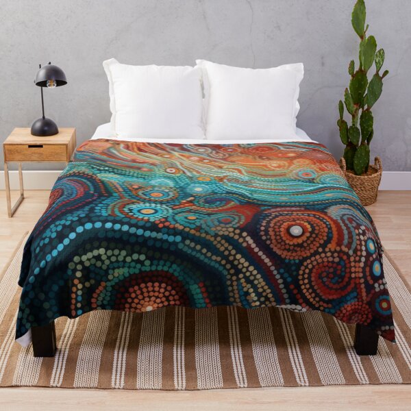 Item preview, Aboriginal Inspired Dot Art - With Arctic And Hot Waves designed and sold by GrinGalore.