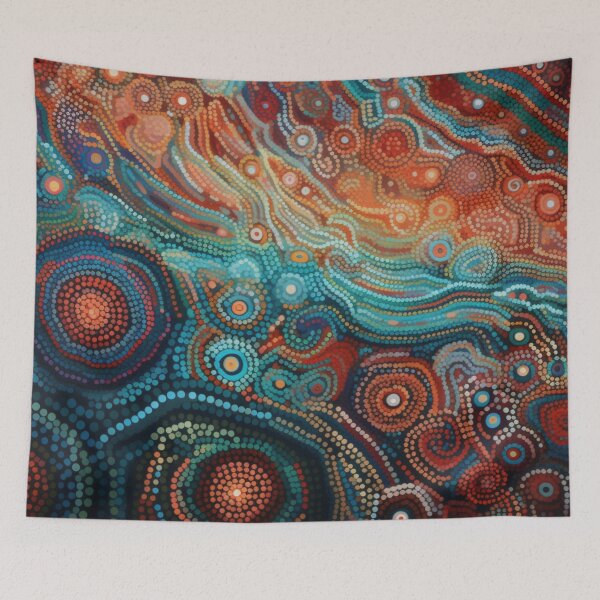 Item preview, Aboriginal Inspired Dot Art - With Arctic And Hot Waves designed and sold by GrinGalore.