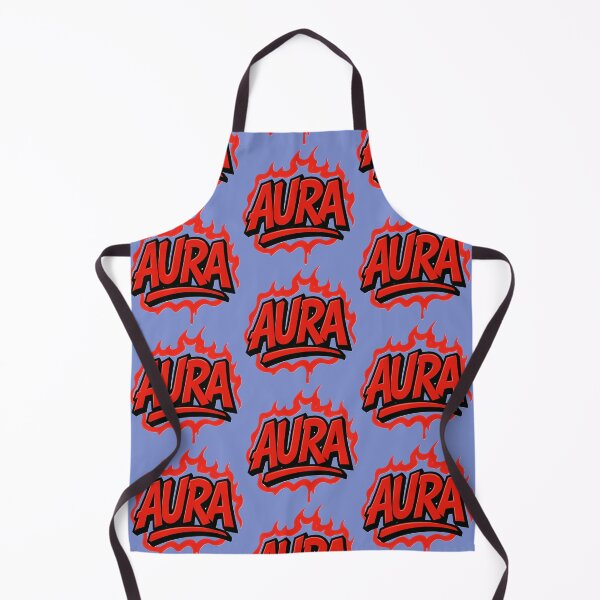 Item preview, Red Graffiti “AURA” on blue. designed and sold by DesignsMjB.