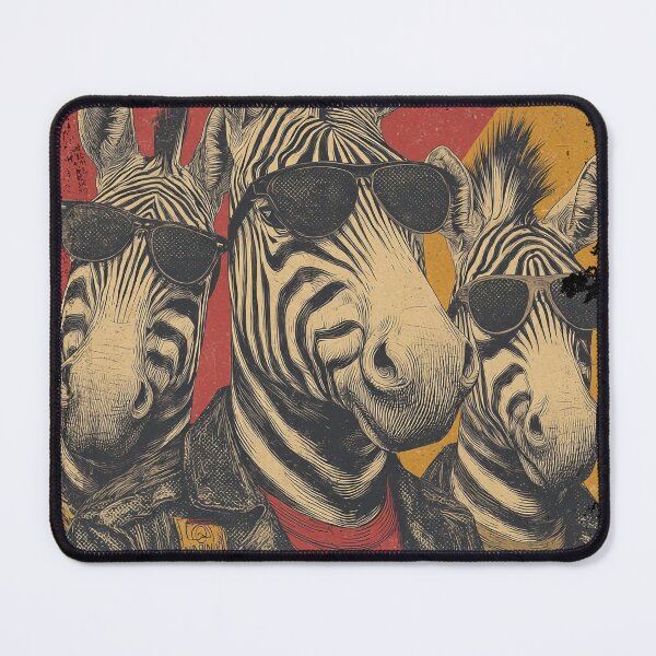 Item preview, Cool Zebra Gang – Vintage Rock Band Animals in Sunglasses  designed and sold by Gaviani Design Studio.