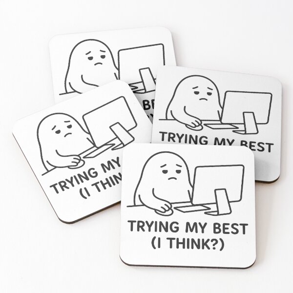 Item preview, Trying My Best Meme – Funny Minimalist Chaos Blob designed and sold by HolysticDesigns.