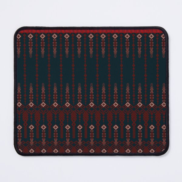 Item preview, Traditional Red and Black Sin Fabric Pattern designed and sold by Dailyprintstyle.