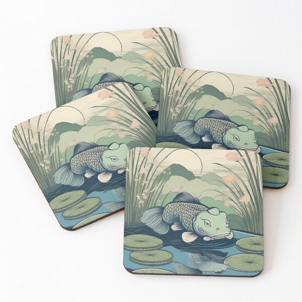 Item preview, Lotus Pond Kappa – Traditional Japanese Folklore Art designed and sold by Vandy Fullam.