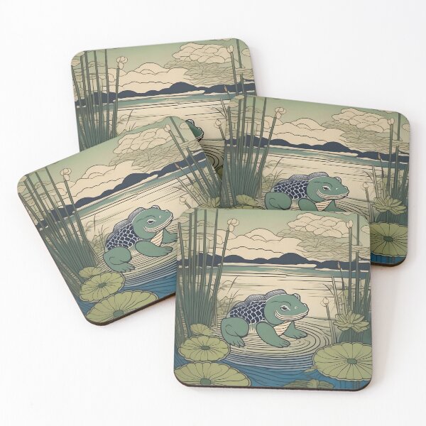 Item preview, Playful Japanese Kappa – Retro Edo Woodblock Design designed and sold by Vandy Fullam.