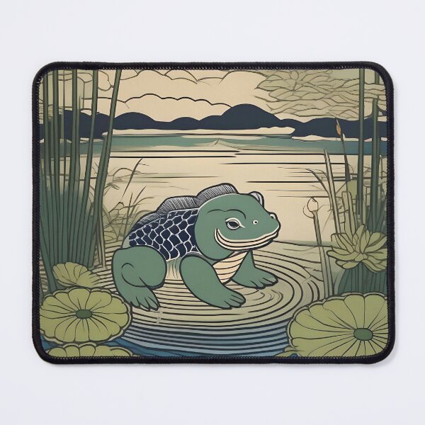 Item preview, Playful Japanese Kappa – Retro Edo Woodblock Design designed and sold by Vandy Fullam.