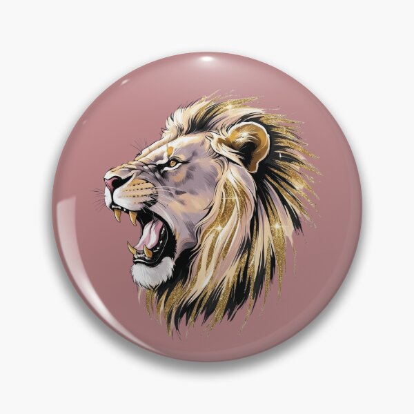 Item preview, Portrait lion roaring and showing his teeth glitter design designed and sold by IHImage.