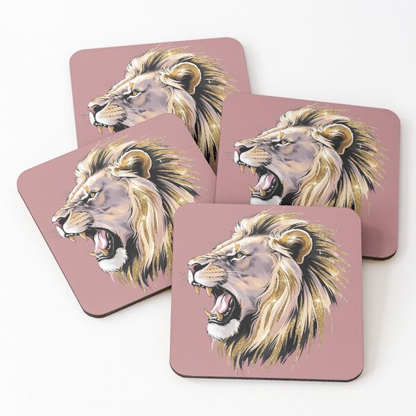 Item preview, Portrait lion roaring and showing his teeth glitter design designed and sold by IHImage.