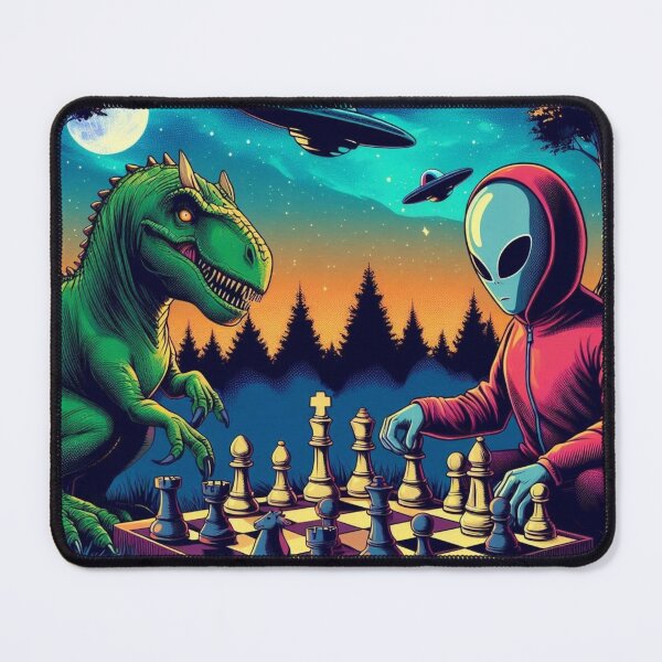 Item preview, alien and dinosaur chess playing designed and sold by Dogandesighn.