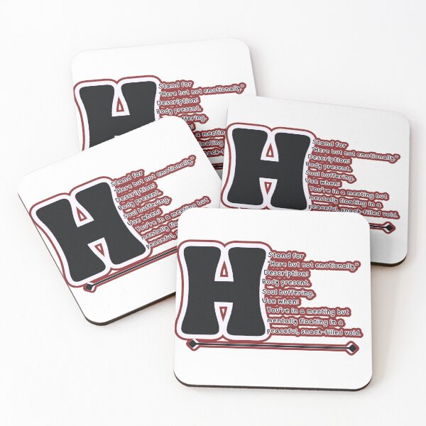 Item preview, Alphabet H Stands For "Here But Not Emotionally" | Funny Lazy Introvert WFH Humor designed and sold by SnarkyTextStudiO.