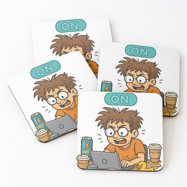 Item preview,  Funny Programmer Cartoon with "Code Mode: ON" Typography designed and sold by optimusprime39.