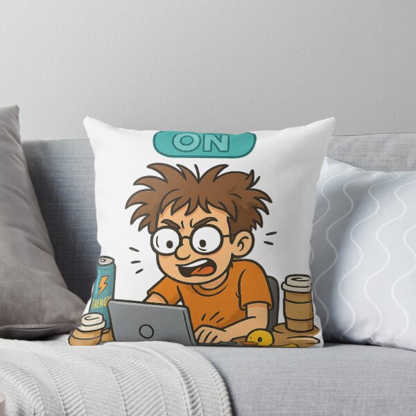 Item preview,  Funny Programmer Cartoon with "Code Mode: ON" Typography designed and sold by optimusprime39.