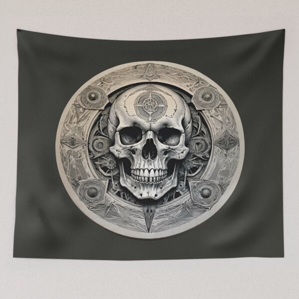 Item preview, Skull skull decorated with frame wood look 3D designed and sold by IHImage.