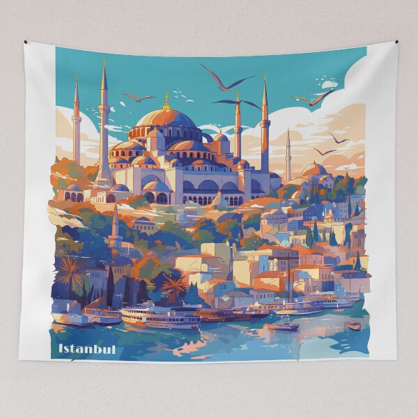 Item preview, Istanbul Skyline Vector Sticker designed and sold by Windy-market.