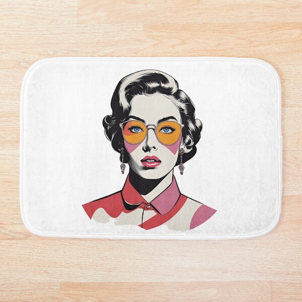 Aperçu de l'œuvre Femme Pop Art avec des lunettes de soleil rétro créée et vendue par Pixel--Threads.