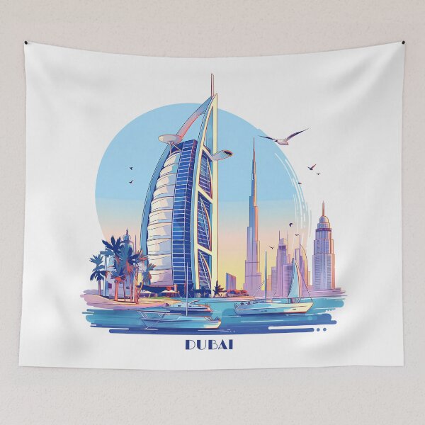 Item preview, Dubai Skyline Vector Sticker designed and sold by Windy-market.