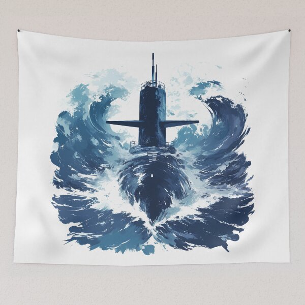 Item preview, Powerful Submarine Splash – Bold Symmetrical Ocean Graphic designed and sold by Windy-market.